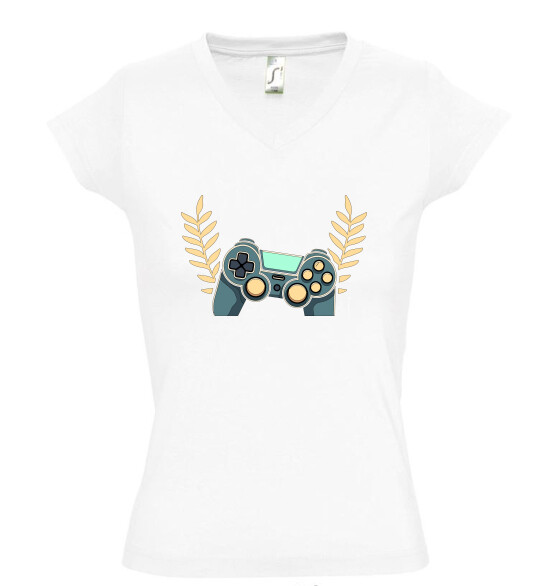 Női V nyakú póló