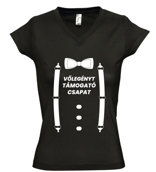 Női V nyakú póló