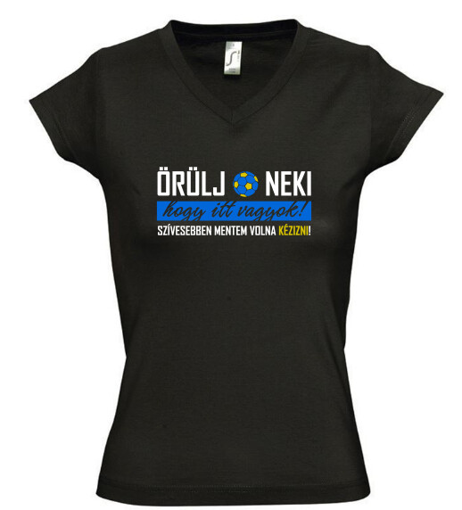 Női V nyakú póló