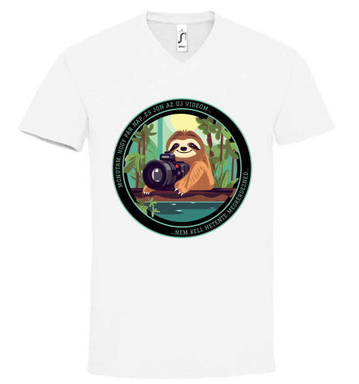 Unisex V nyakú póló