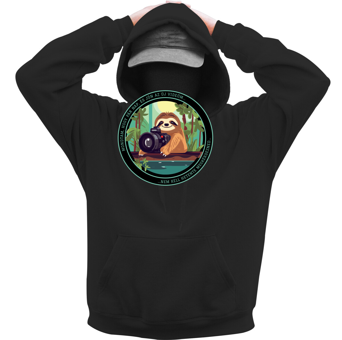 Kapucnis belebújós pulóver