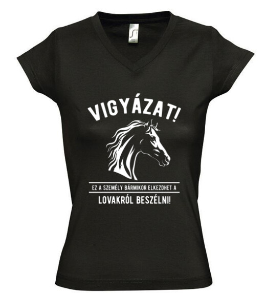 Női V nyakú póló