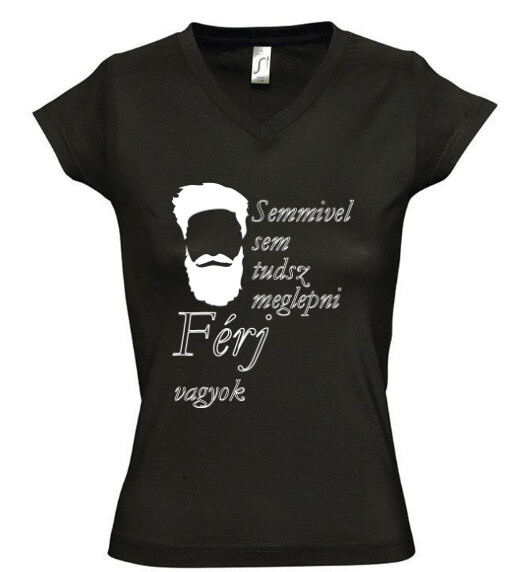 Női V nyakú póló