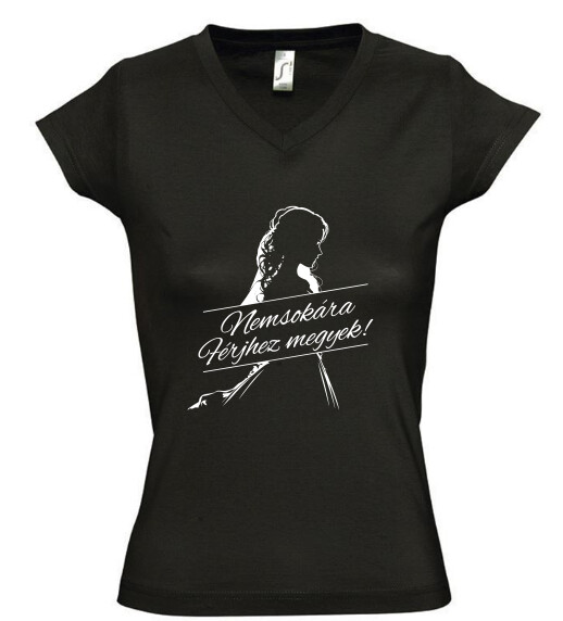 Női V nyakú póló