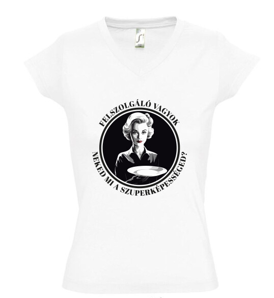 Női V nyakú póló