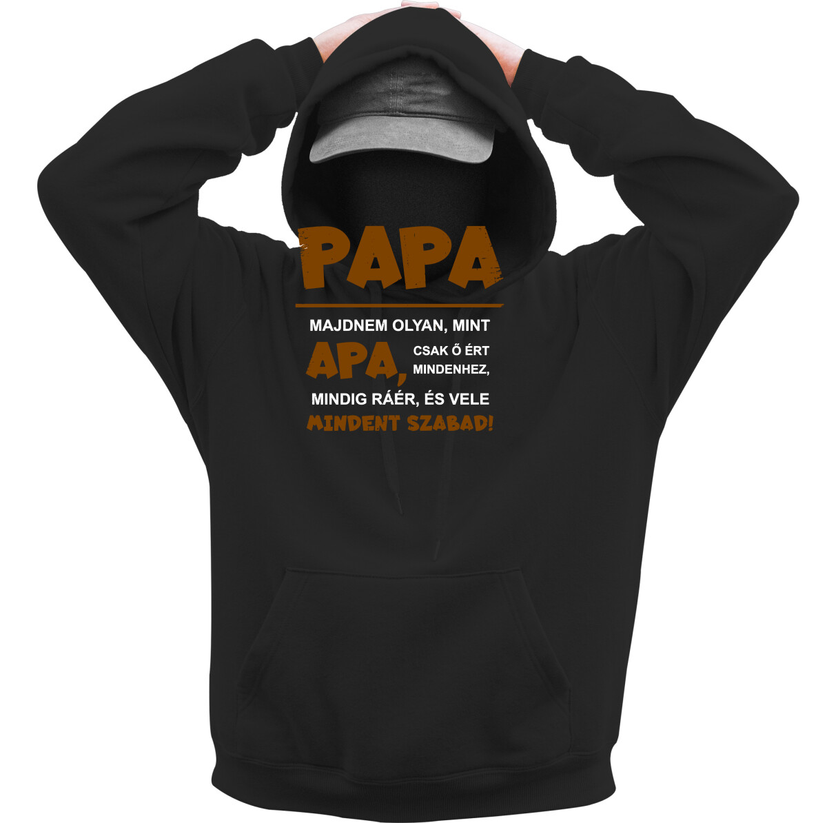 Kapucnis belebújós pulóver