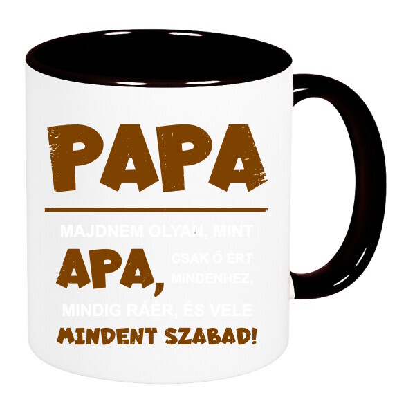 Színes fülű és belsejű bögre