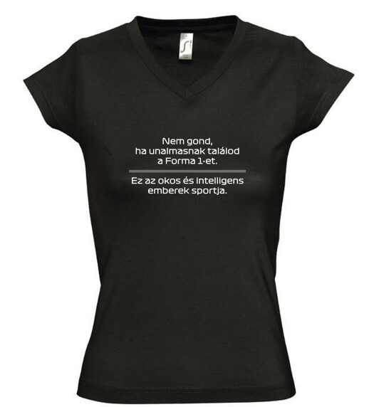 Női V nyakú póló