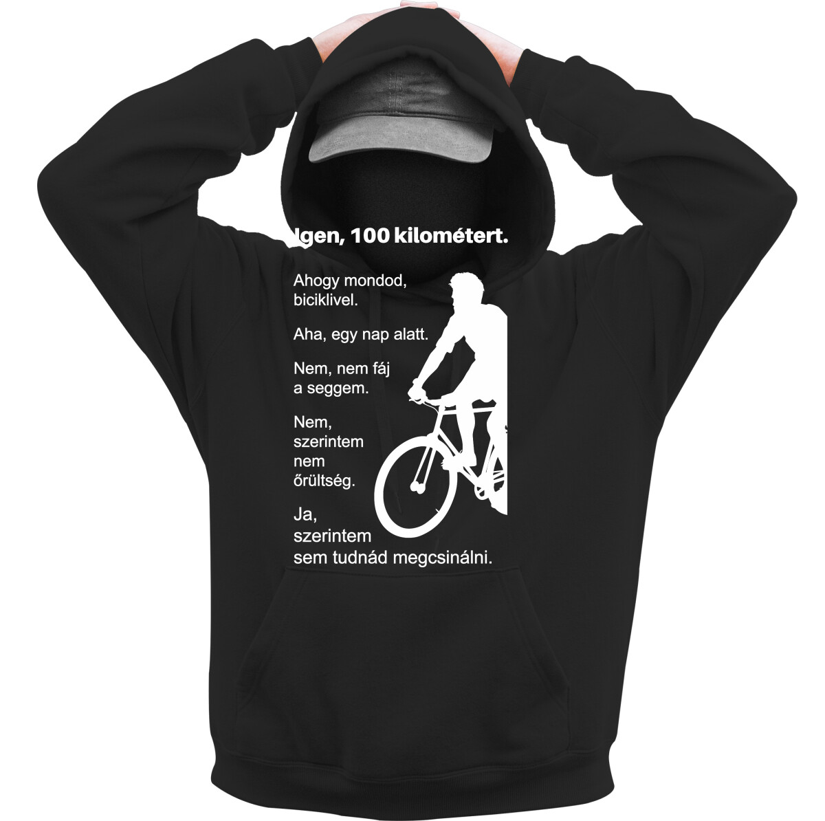 Kapucnis belebújós pulóver