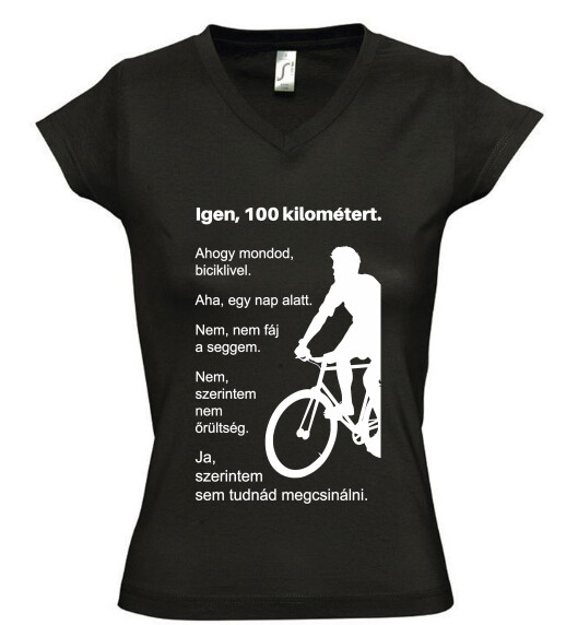 Női V nyakú póló