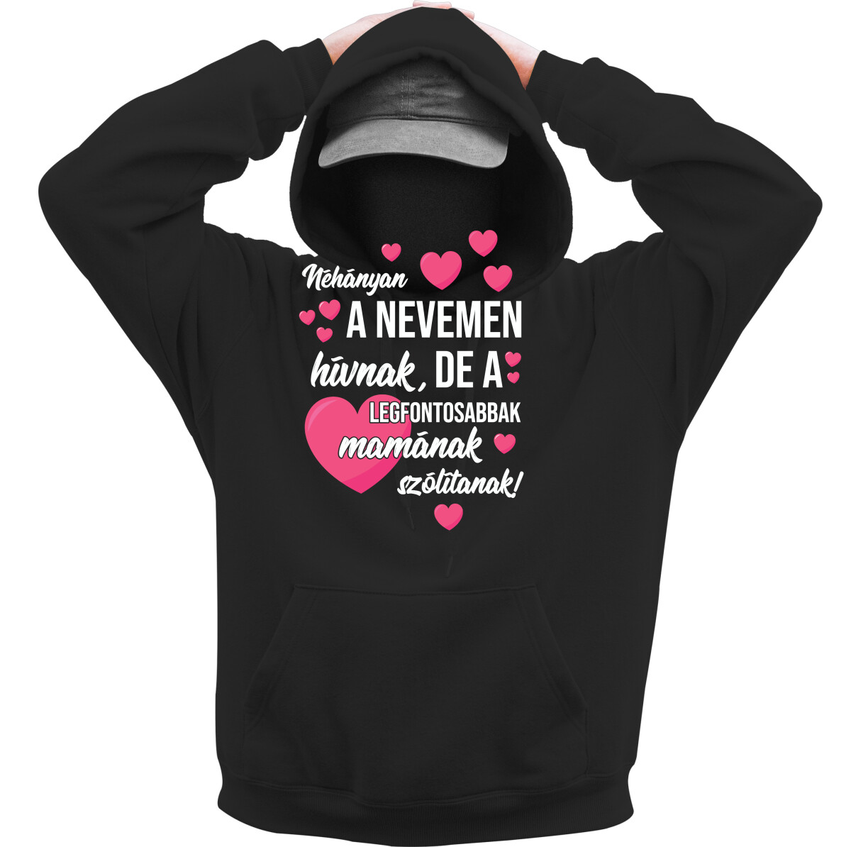 Kapucnis belebújós pulóver