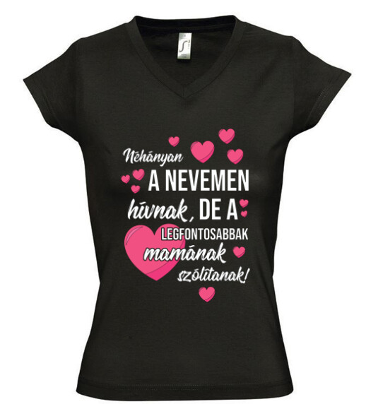 Női V nyakú póló