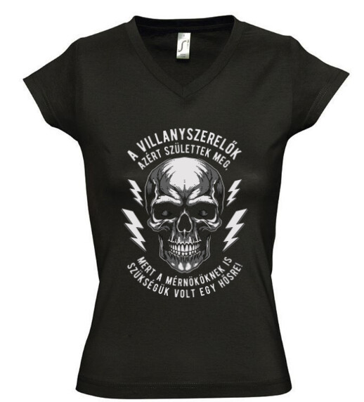 Női V nyakú póló