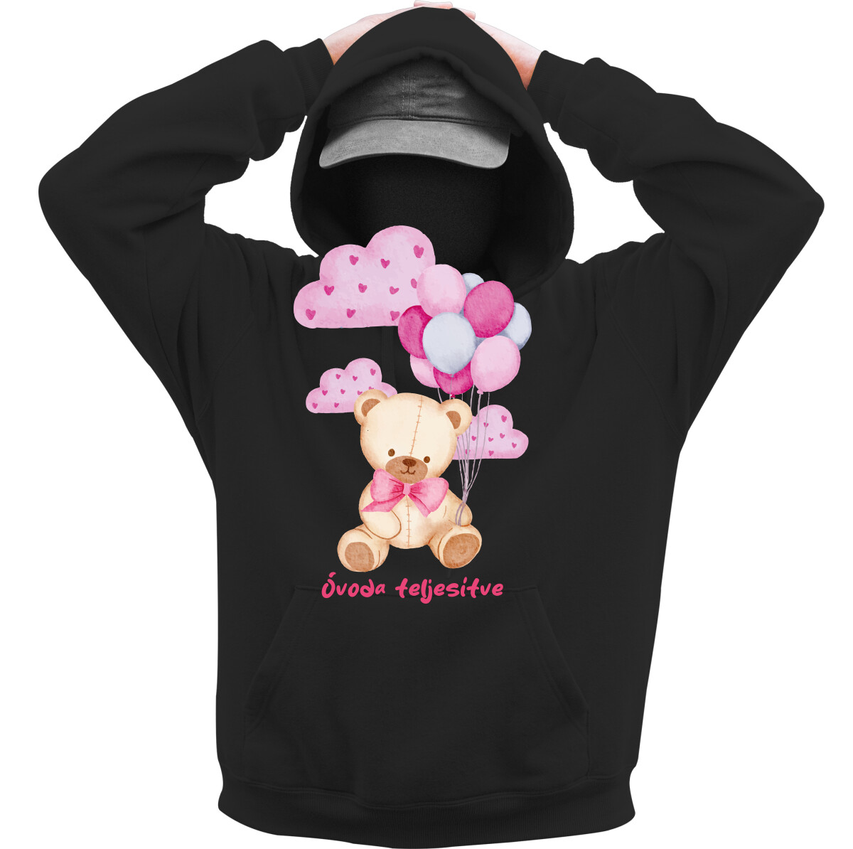 Kapucnis belebújós pulóver