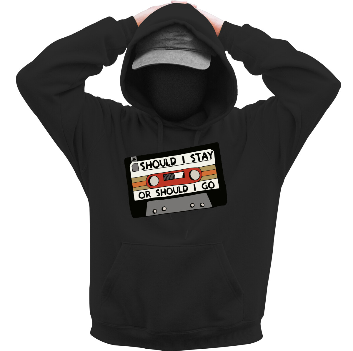 Kapucnis belebújós pulóver