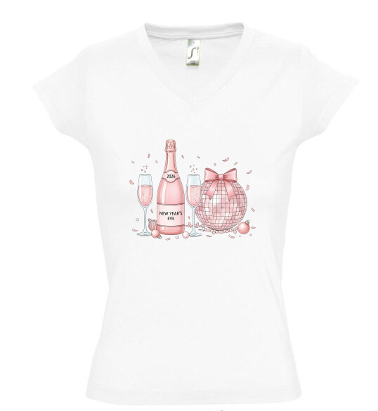 Női V nyakú póló