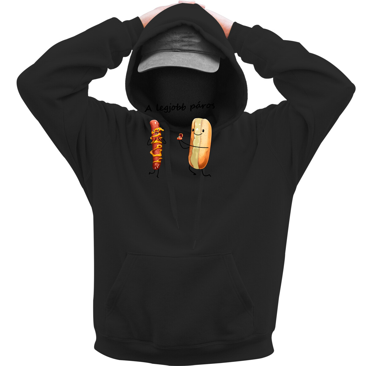 Kapucnis belebújós pulóver