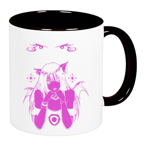 Színes fülű és belsejű bögre