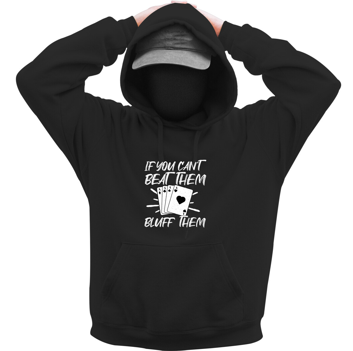 Kapucnis belebújós pulóver