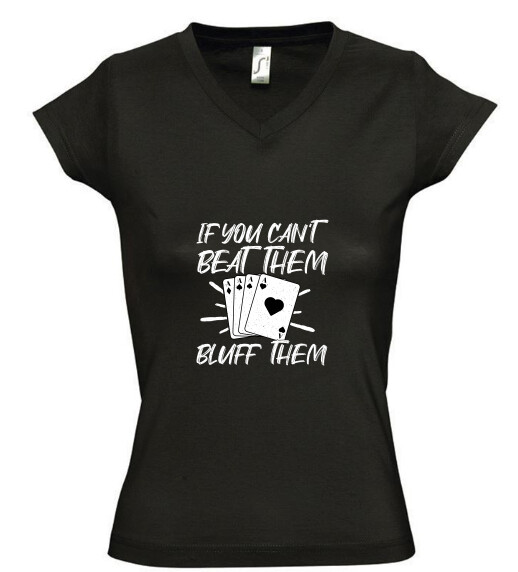 Női V nyakú póló