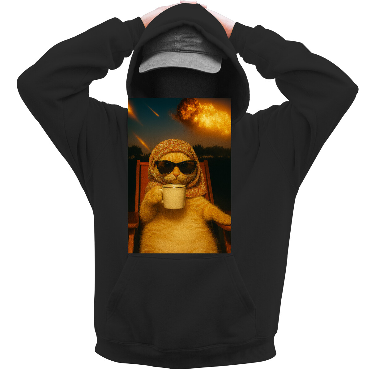 Kapucnis belebújós pulóver