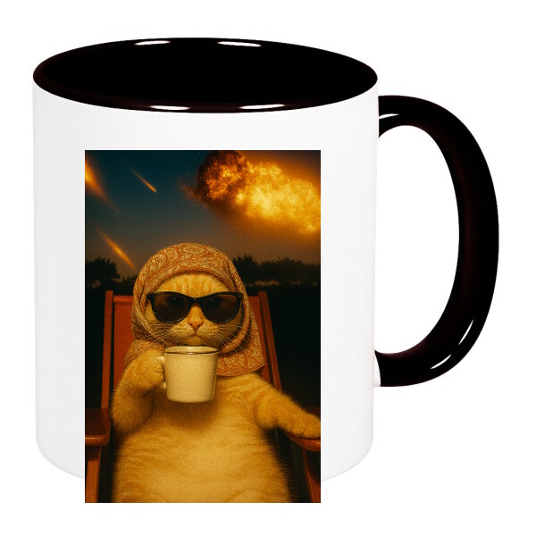 Színes fülű és belsejű bögre