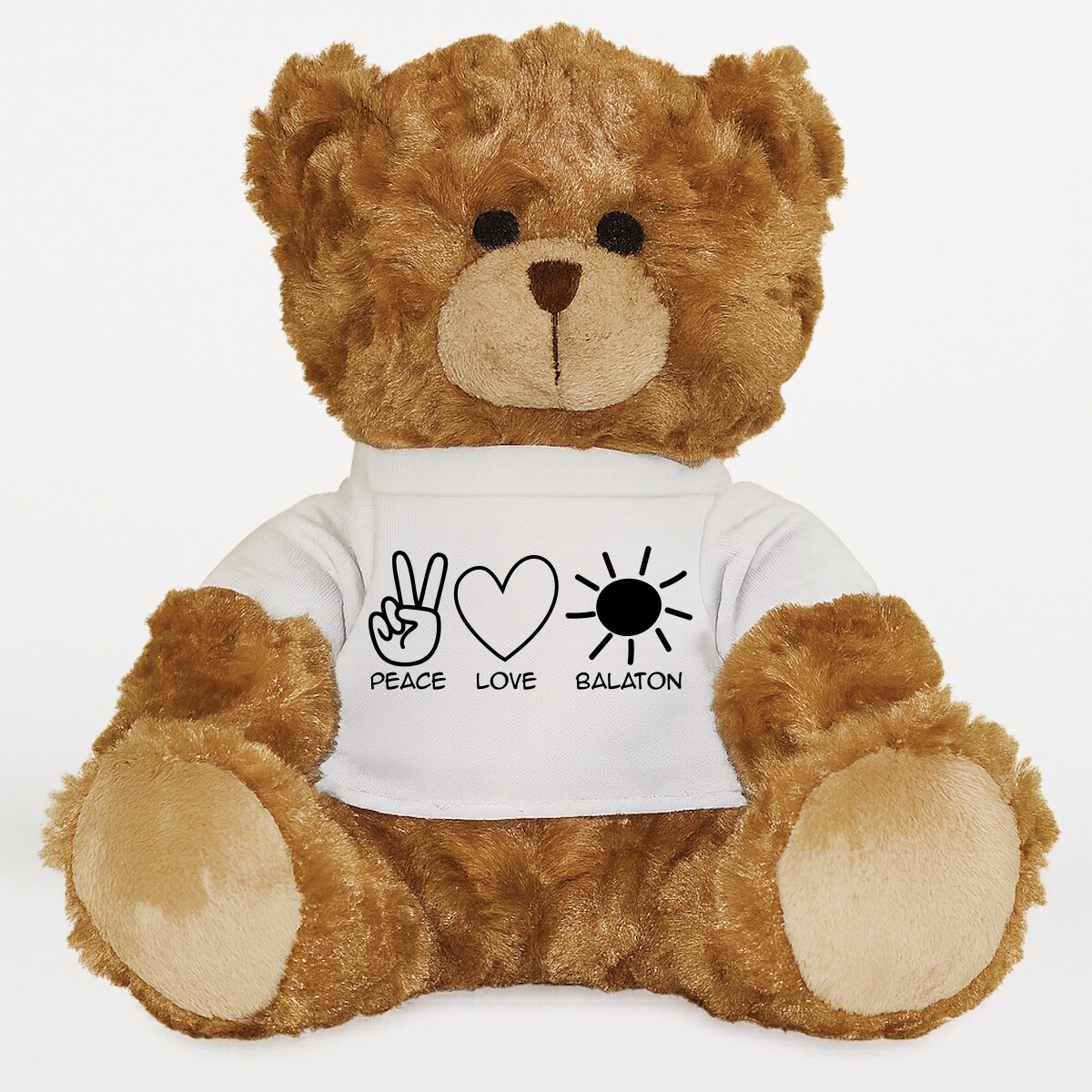 Plüssmaci egyedi pólóval