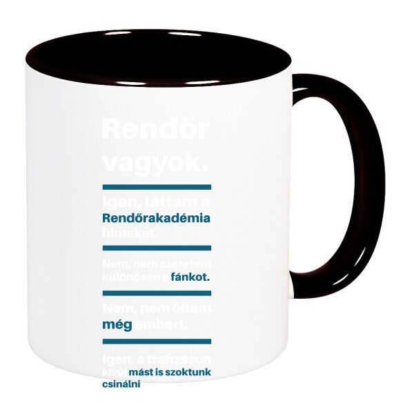 Színes fülű és belsejű bögre