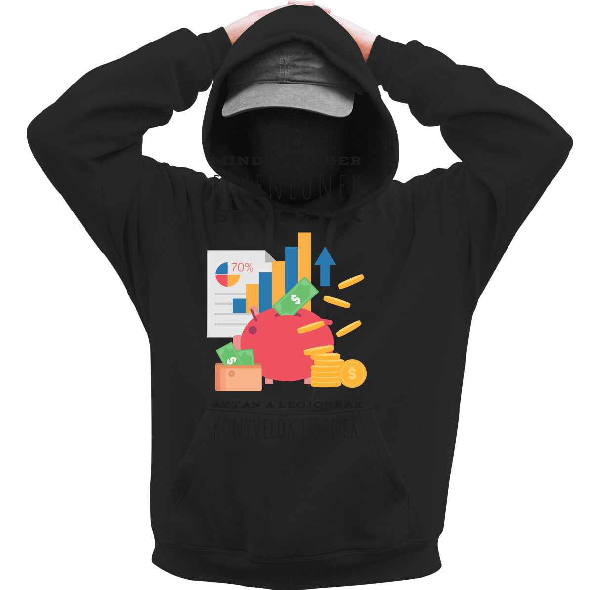 Kapucnis belebújós pulóver