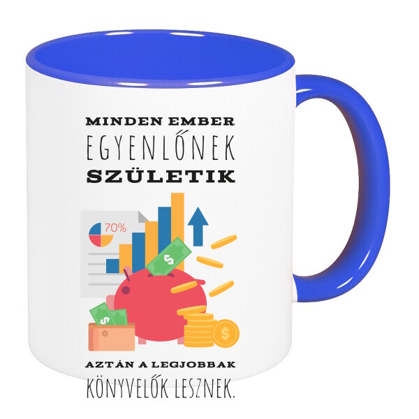 Színes fülű és belsejű bögre