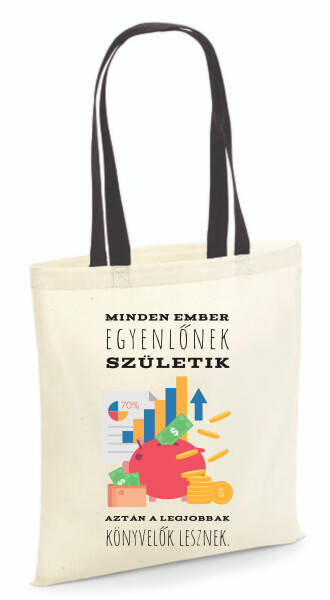 Vászontáska - színes fülű 