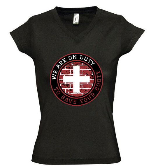 Női V nyakú póló