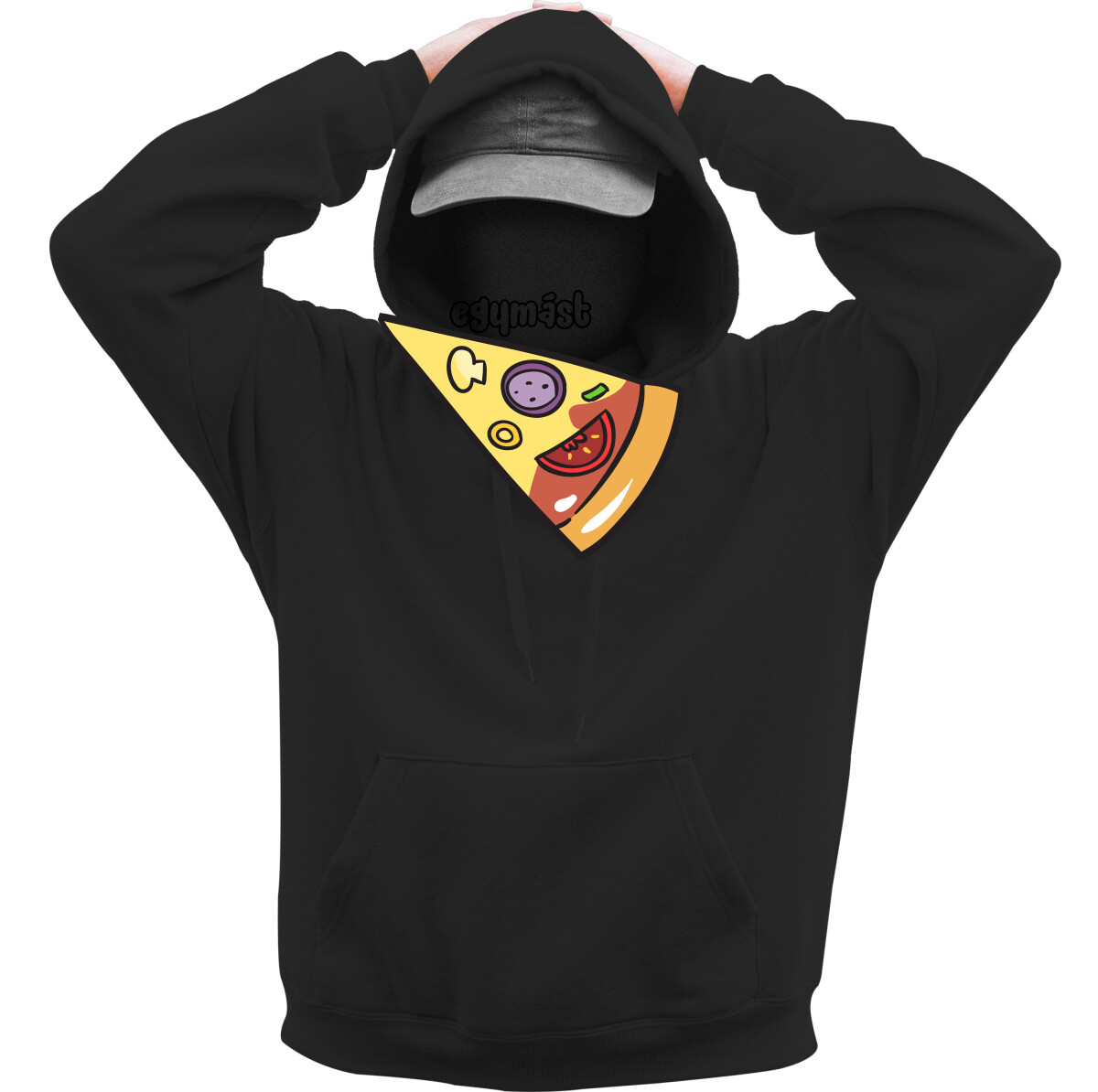 Kapucnis belebújós pulóver