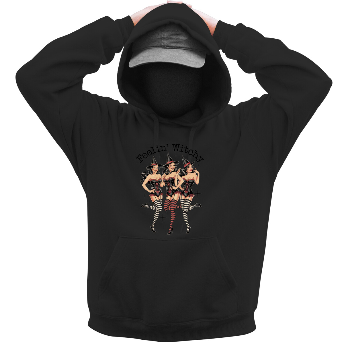 Kapucnis belebújós pulóver