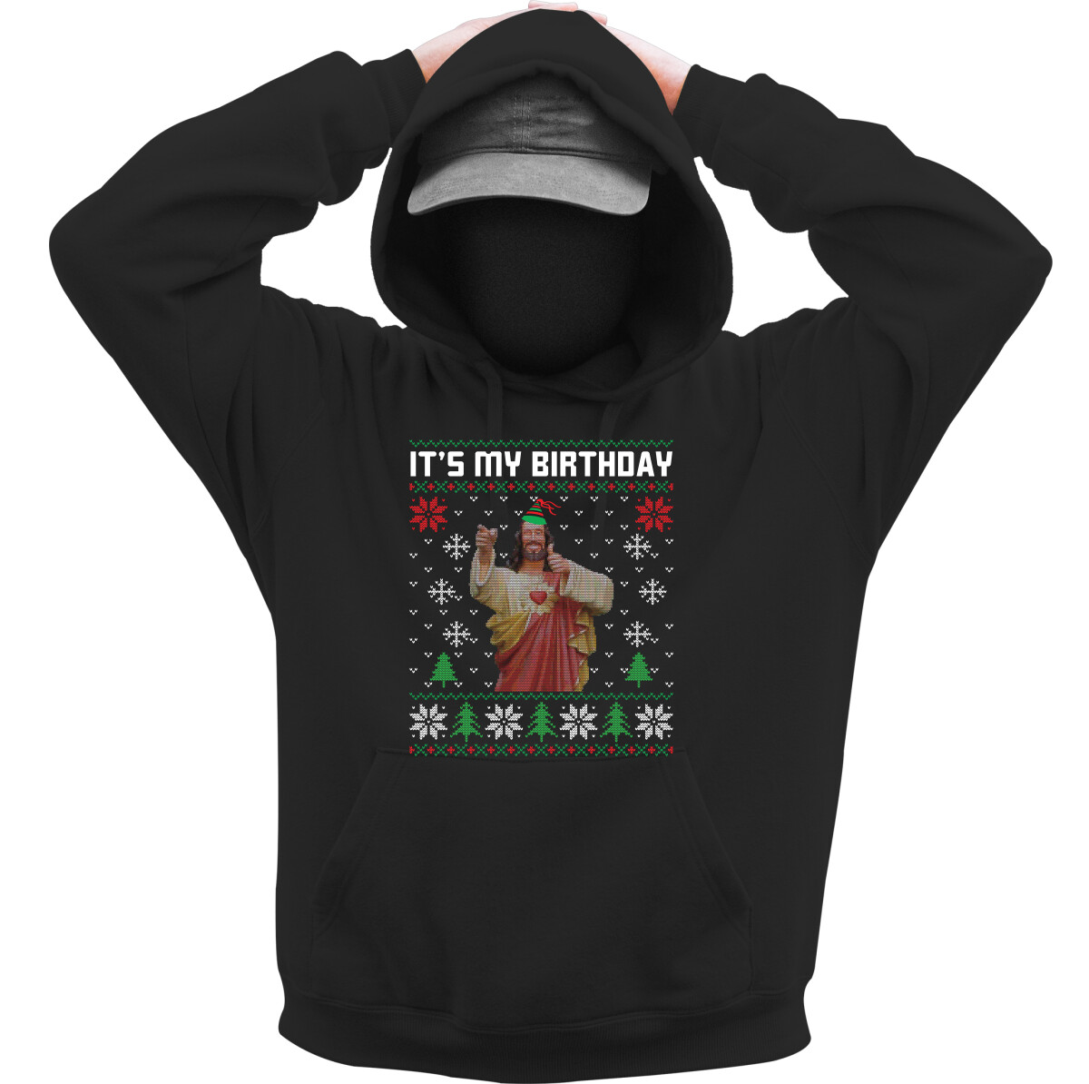 Kapucnis belebújós pulóver