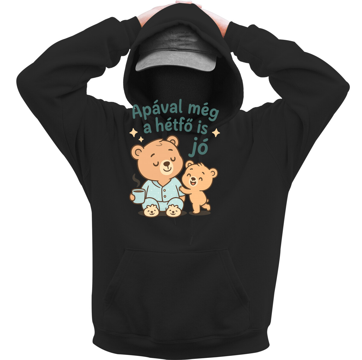 Kapucnis belebújós pulóver