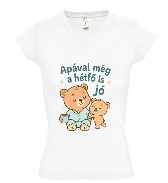 Női V nyakú póló