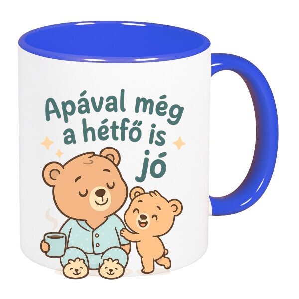 Színes fülű és belsejű bögre