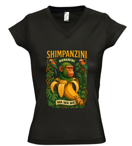 Női V nyakú póló