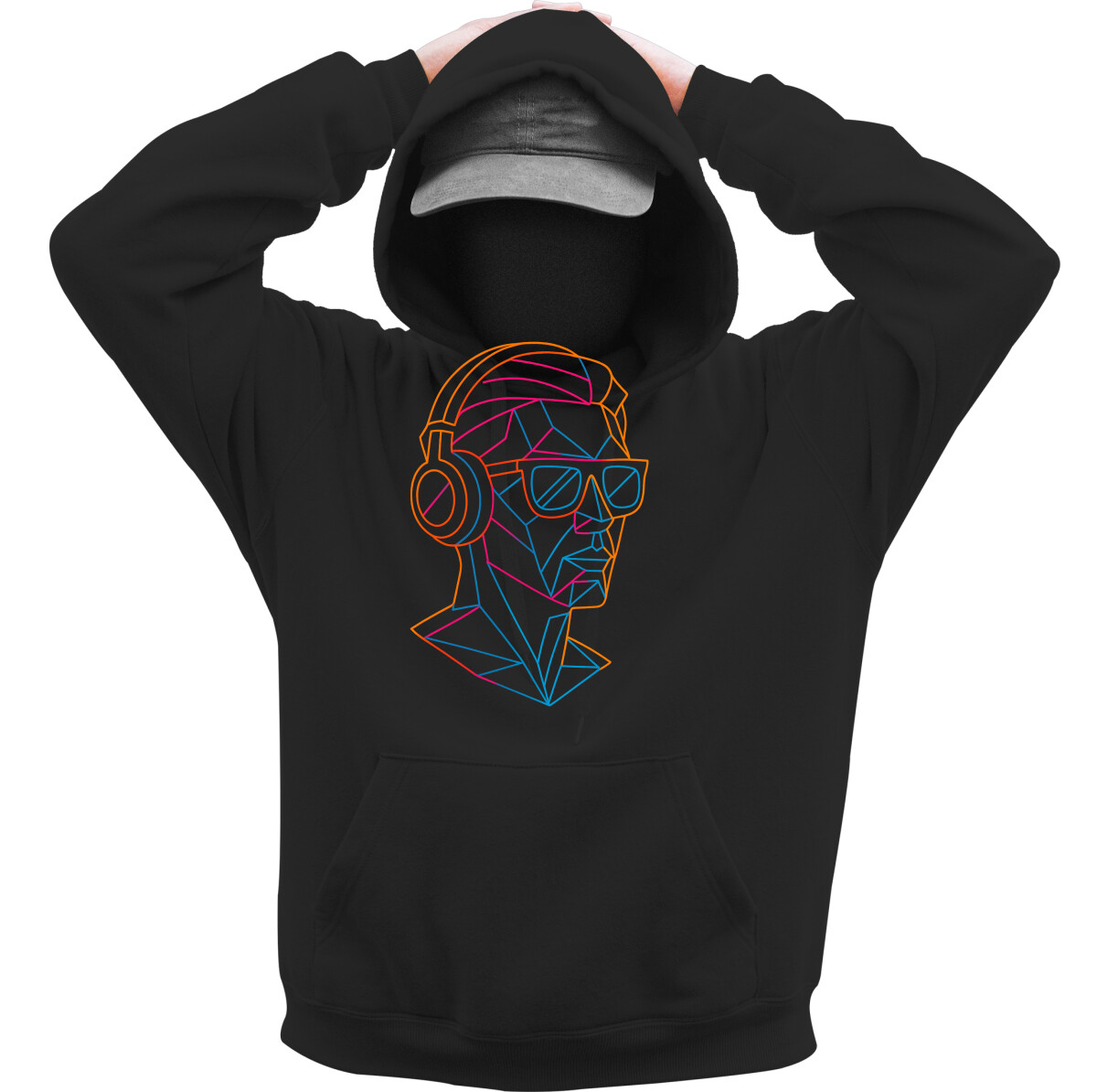 Kapucnis belebújós pulóver