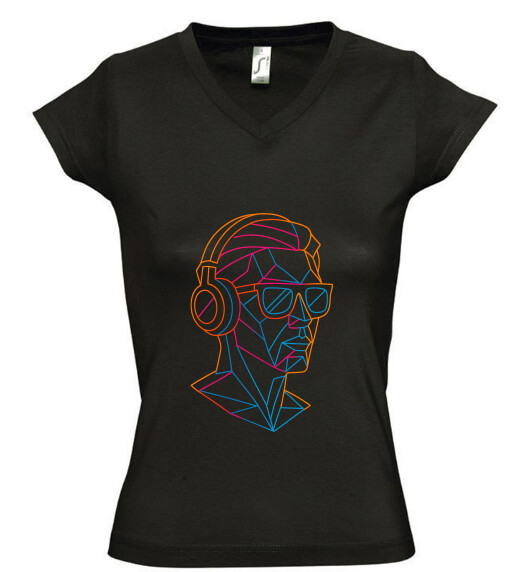 Női V nyakú póló