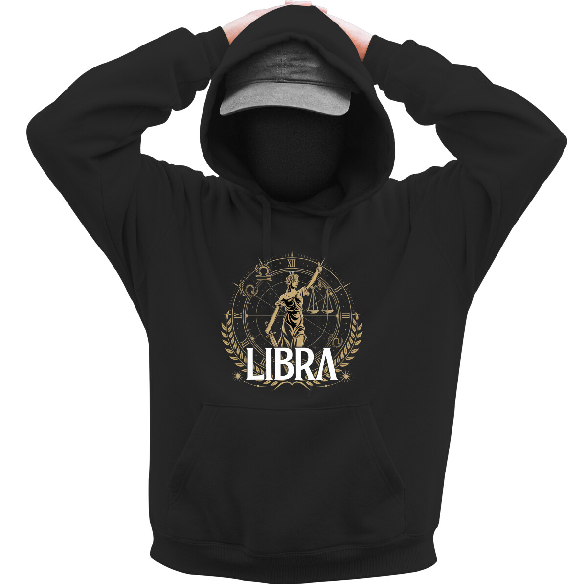 Kapucnis belebújós pulóver