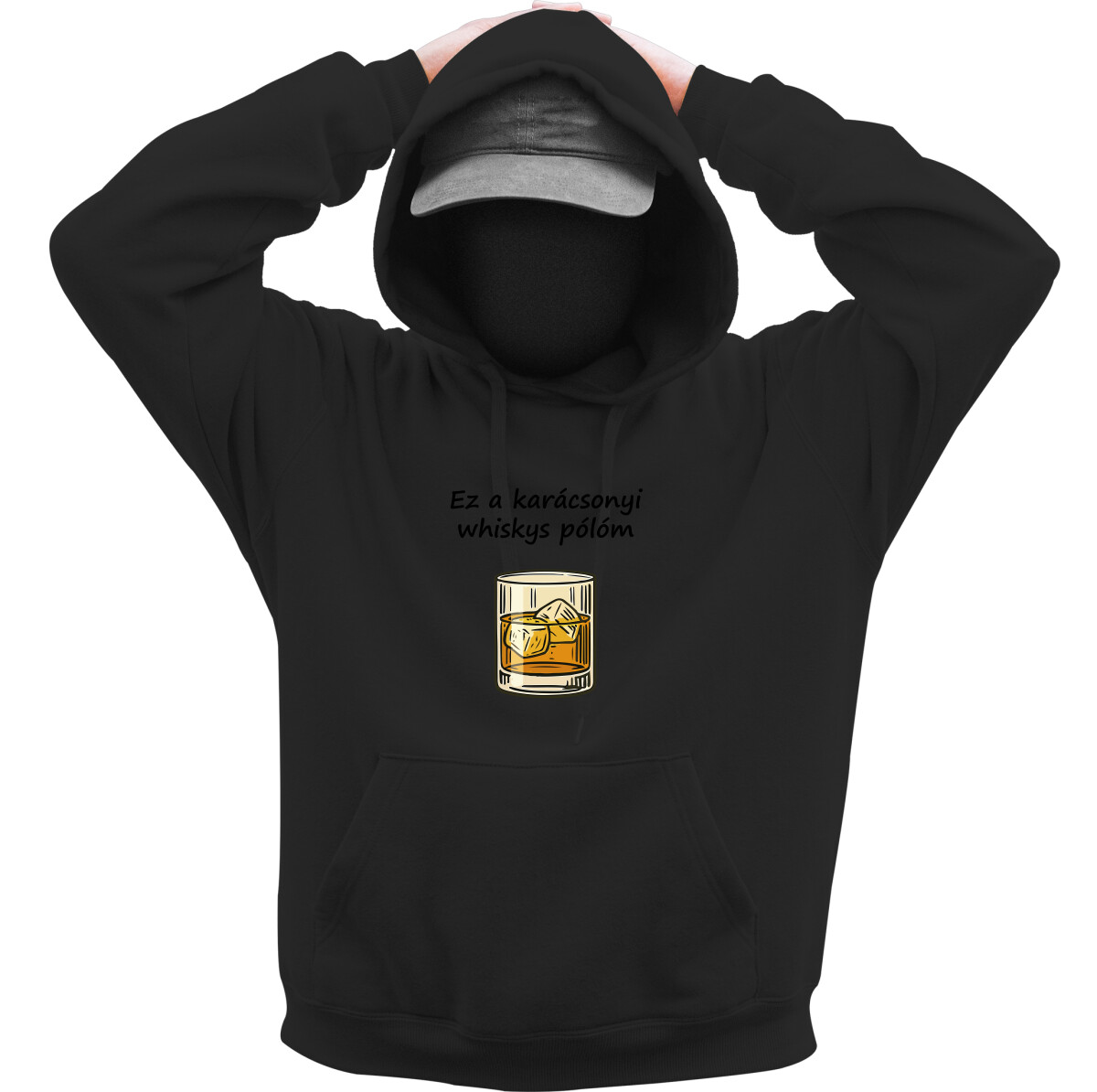 Kapucnis belebújós pulóver