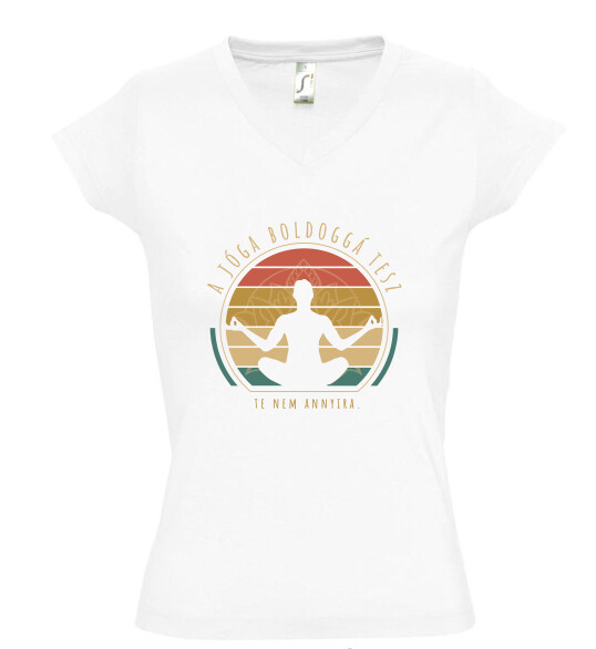 Női V nyakú póló