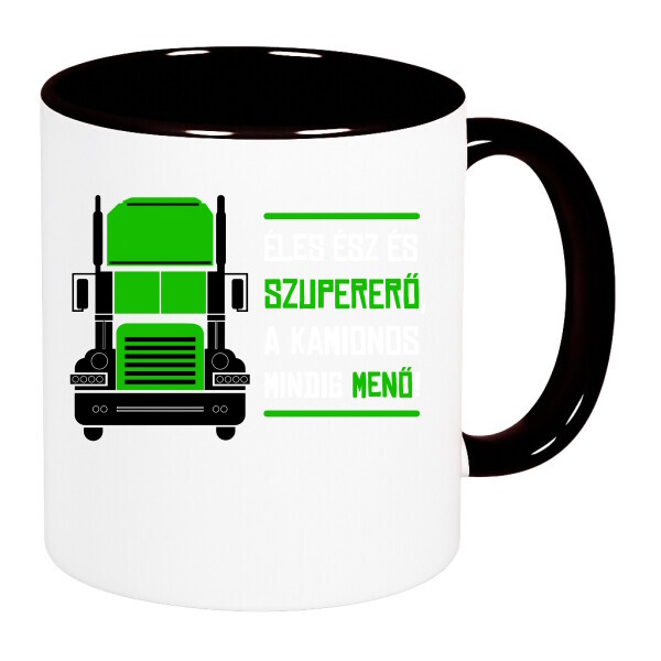 Színes fülű és belsejű bögre