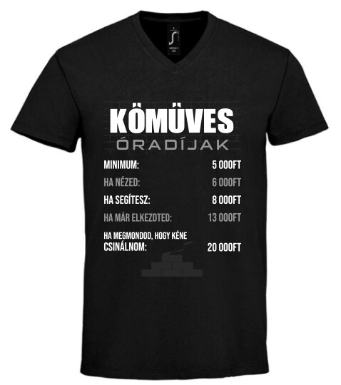 Unisex V nyakú póló