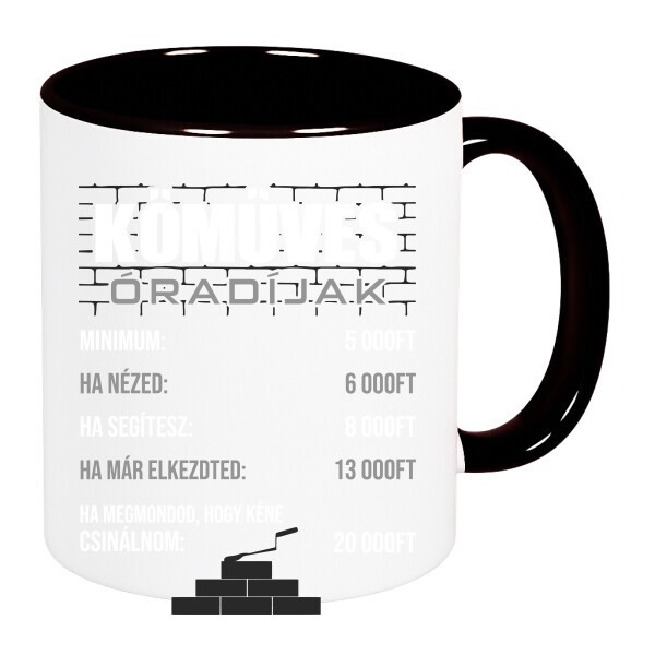 Színes fülű és belsejű bögre