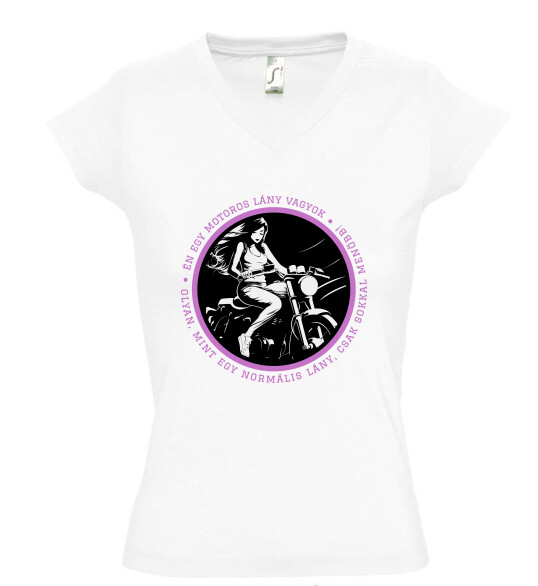 Női V nyakú póló
