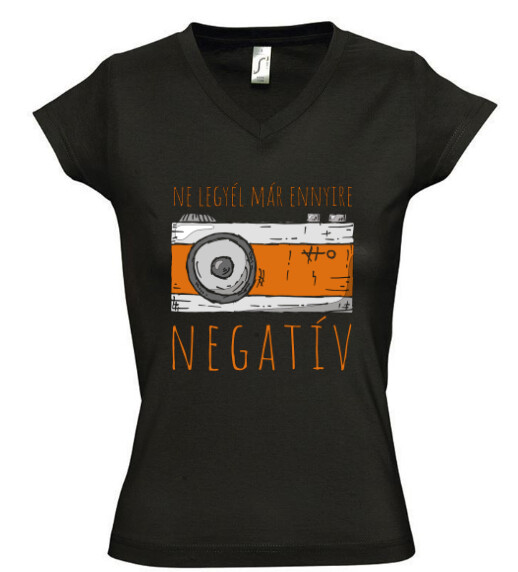 Női V nyakú póló