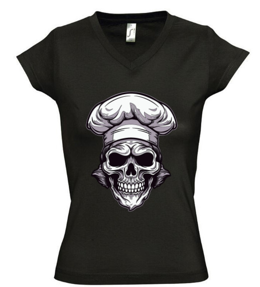 Női V nyakú póló